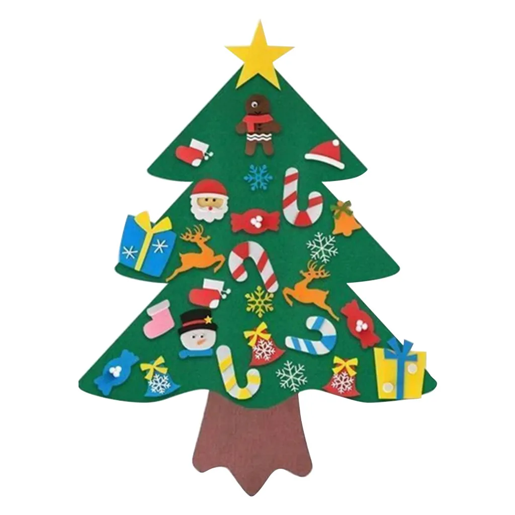 DIY Рождественская елка с 27 шт. украшения двери стены ткань Висячие Рождество лучший подарок украшения для детей развивающие куклы juguetes