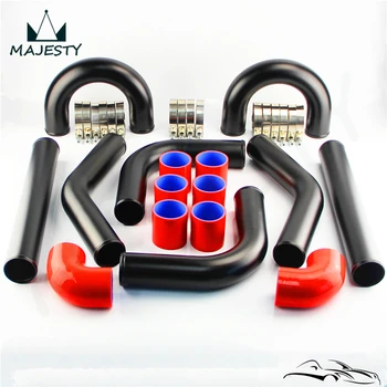 

UNIVERSAL TURBO BOOST INTERCOOLER PIPE KIT 2" 51MM 8 PCS Aluminum PIPING