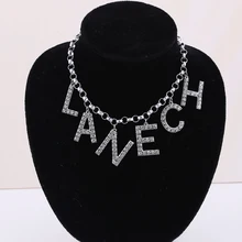 Брендовое женское ожерелье с буквенным принтом, ожерелье с кристаллами, богемское Колье чокер,, брендовые ювелирные изделия для свадебной вечеринки, подарки