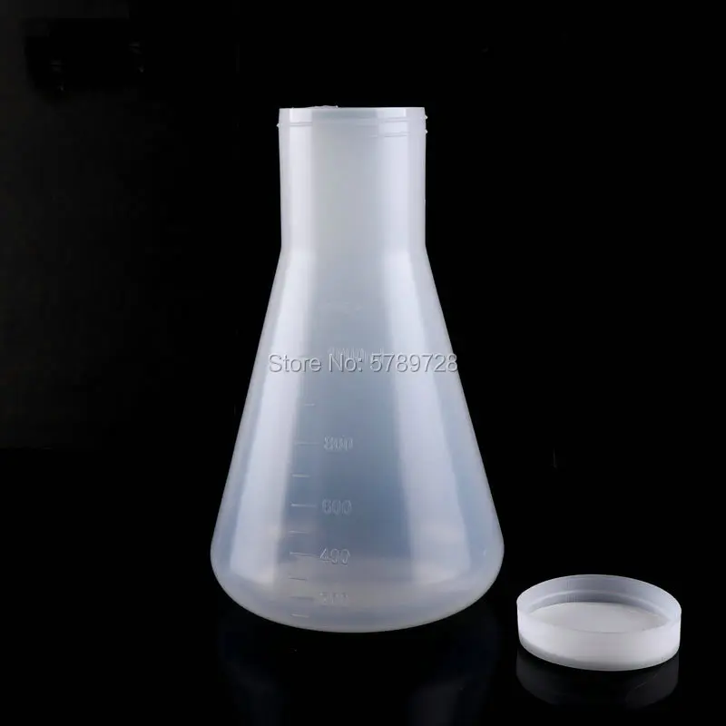 Laboratory Plastic erlenmeyer flask conical container bottle with screw cap capacity 50ml 100ml 250ml 500ml 1000ml