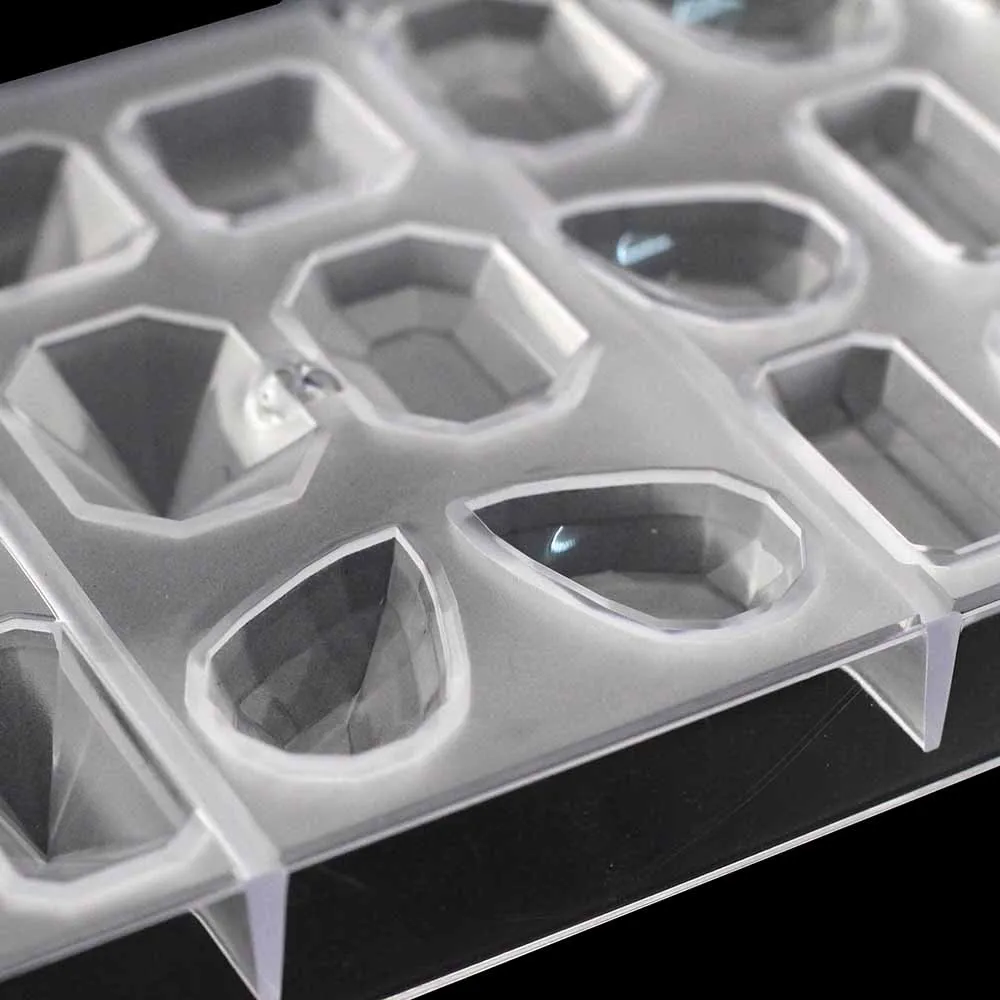 DIY 3D в форме драгоценного камня, поликарбонат, форма для шоколада, инструмент для выпечки кондитерских изделий, пищевая форма для конфет выпечки, PC форма для шоколада, желе, лоток