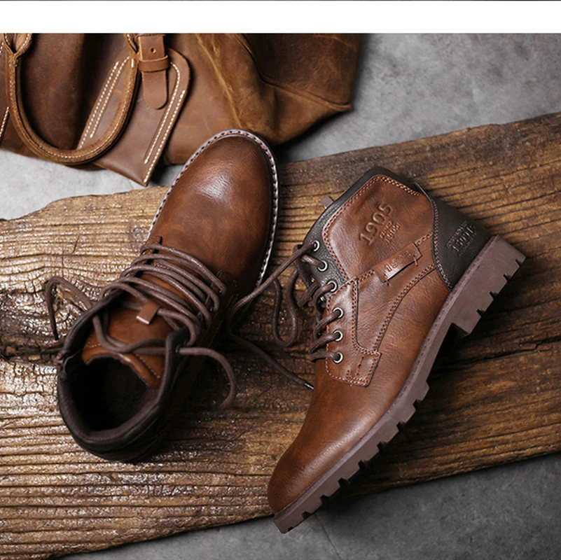 39 48 зимние ботинки Нескользящие удобные 2019 брендовые теплые мужские #