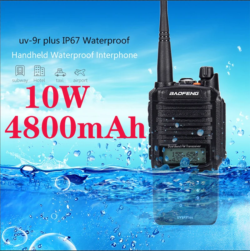 10 Вт Высокая мощность Baofeng UV 9R plus Водонепроницаемая рация двухсторонняя CB радио