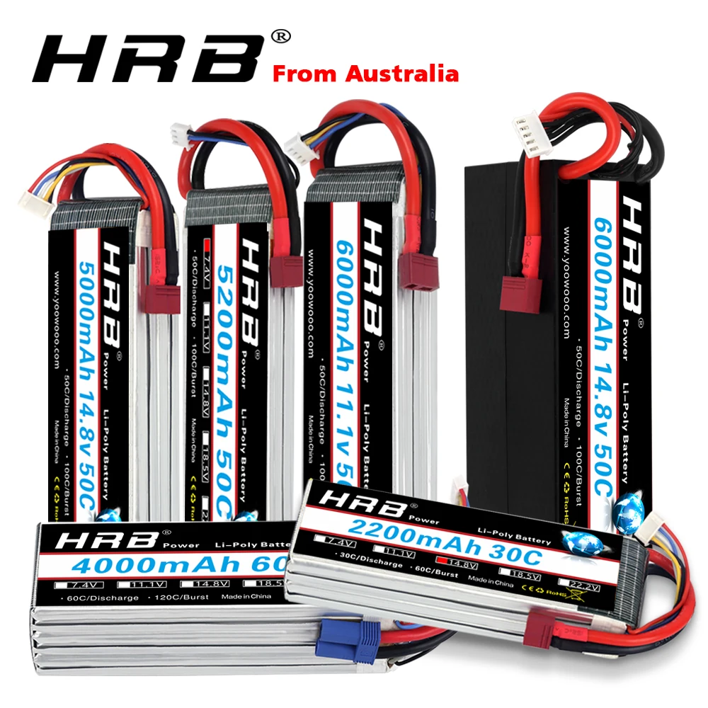 Аккумулятор HRB Lipo 2S 3S 4S 5S 6S 2200 4000mah 5000 5200 6000 мА/ч 7 4 V 11 1 14 8 18 5 22 2 RC Запчасти XT60 T