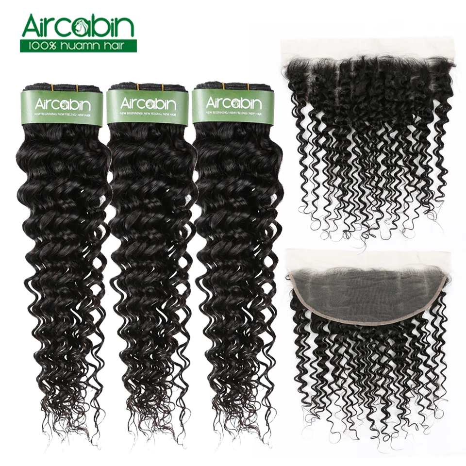 

Peruvian Deep Wave Bundles With Frontal 13x6 Ear To Ear Lace Frontal With Bundles Peruvian Human Hair Bundles With Closure