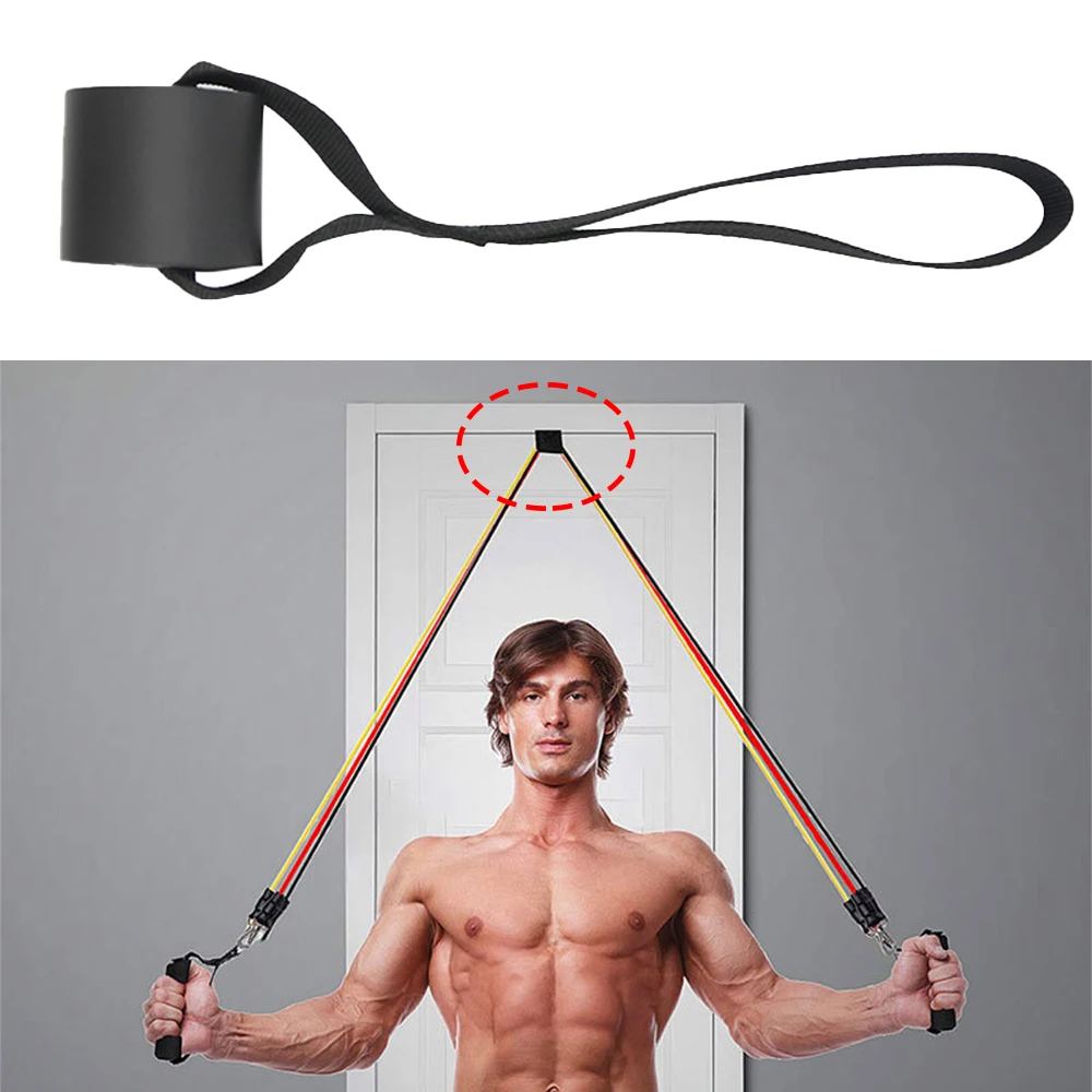 Fitness Elastic Exercise Training Strap Resistance Band Over Door Anchor Rope US 