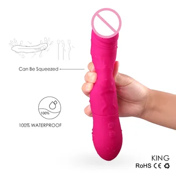 Silicone Massage Thrusting Dildos Vibrator Sex Toy for Woman Penis G-spot Clitoris Stimulator 9 frequency vibrating Magic Wand 1