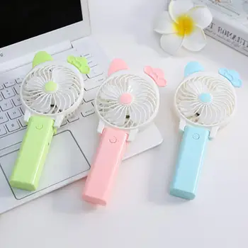 

Cute Multiple Ear USB Rechargeable Cartoon Mini Cute Fan Folding Handheld Fan 2 Speeds Cool Students Outdoor Travel Fan