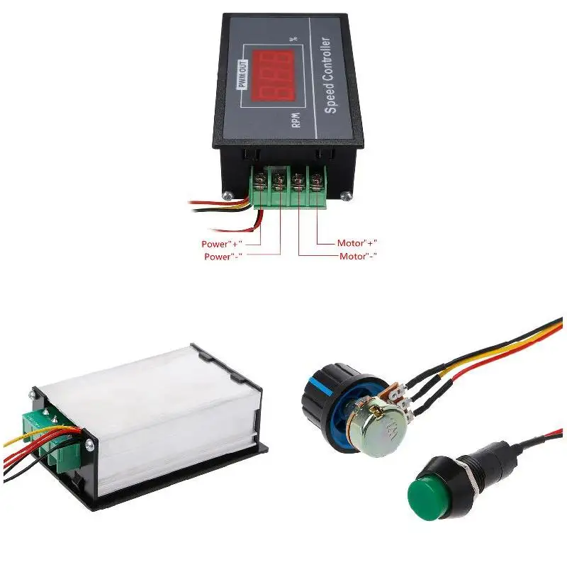 Горячий PWM 6-60V 30A цифровой регулятор скорости двигателя с цифровым дисплеем L5#4