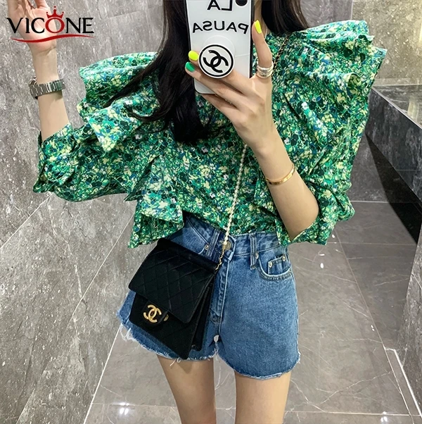 Новинка осенняя куртка VICONE с дизайном знаменитостей Фалбала маленькая рубашка