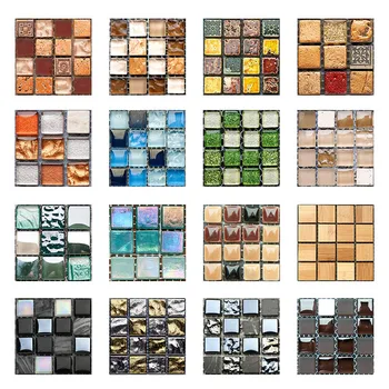 

10pcs/set Mosaic Self Adhesive Tile Backsplash Wall Sticker Vinyl DIY Waterproof 3D Wall Decal peel kitchen Bathroom Home Decor