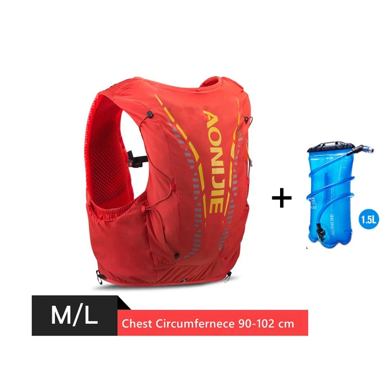 Aonijie гидратационный жилет, рюкзак 12л с сумкой для бутылки воды, для улицы, портативный, Сверхлегкий, для бега, походов, марафона - Цвет: ML Orange 1.5L