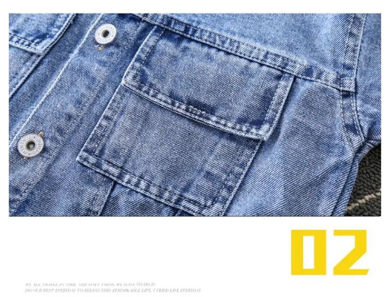 COOTELILI Denim Jeans Jacket For Boys Windbreaker Toddler Kids Girls Bomber Coat Baby Boy Jacket  Children Clothing 80-130cm (11)