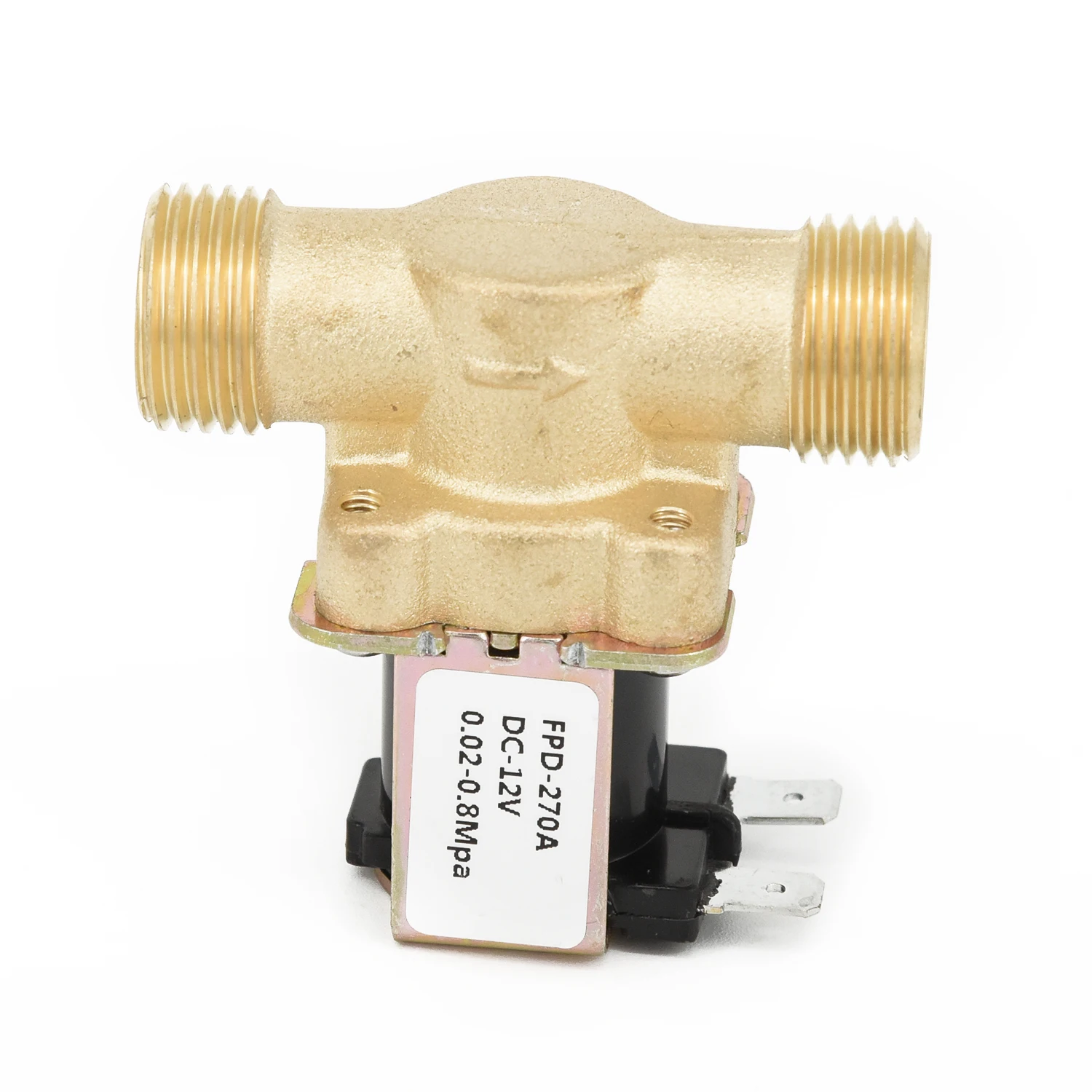 12V DC нормально закрытый электрический Соленоидный клапан медь 6,4X6 см ориентированный