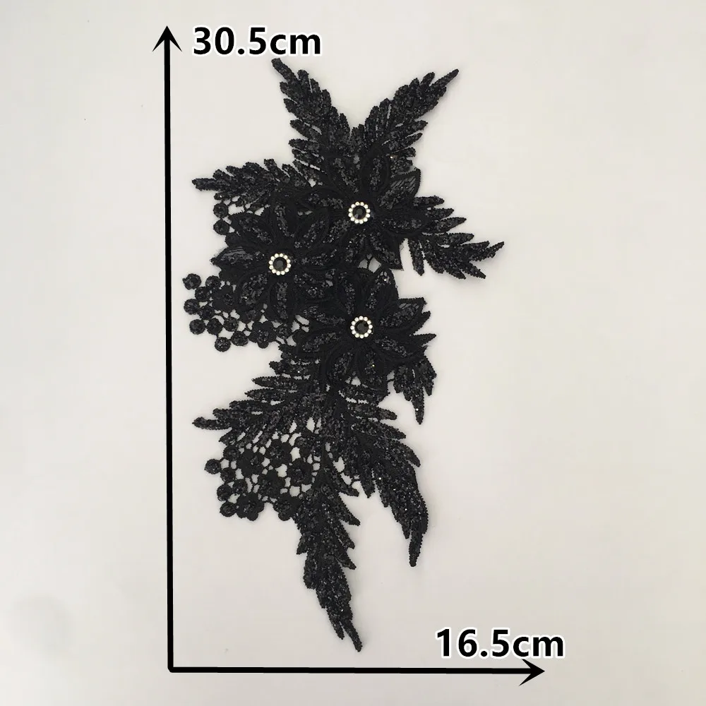 Lace Fabric Lace Garment Accessories Lace Sewing Supplies Lace Accessories Lace Sewing Accessories Clothing Craft Accessories 3D flower application Laces collar DIY Rhinestone Lace fabric Embroidery craft materials Dress Everything for sewing accessories