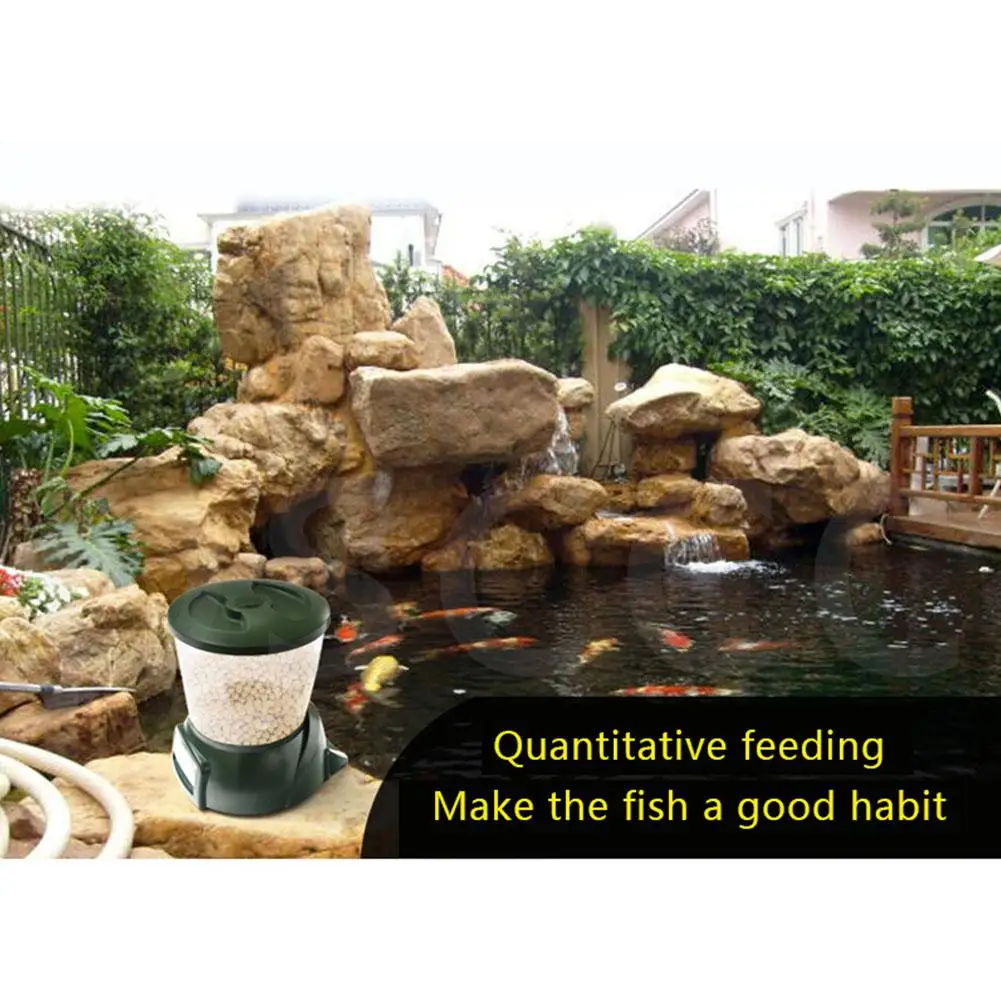 

Automatic Pond Fish Feeder Fish Food Dispenser Digital Aquarium Timer Feeder with LCD Automatic Feeder for Pond