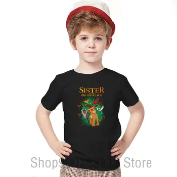 

Summer lion king sister of the birthday boy children TShirt 100% Cotton kids Cartoon t shirt boys clothes girls clothes hipster