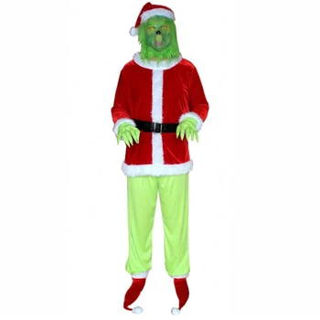 

Cosplay costume Christmas green furry grinch Suitable for festivals, party games, anime role-playing, adding festive atmosphere