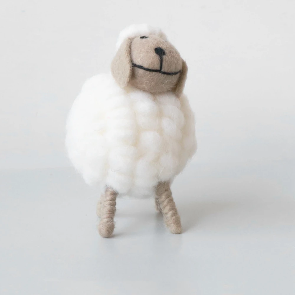 1Pc Mini Table Ornament Felt Sheep Figurines Miniatures Wool Felt Lamb Cute Toys Desktop Decor Home Furnishings Kid Gifts 