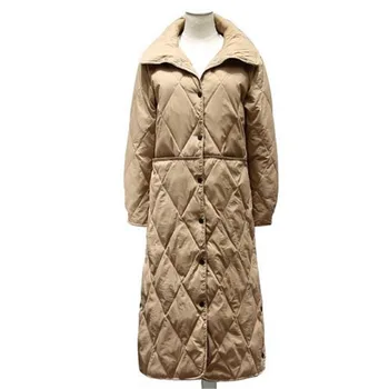

New Winter Stand Collar Long White Duck Down Jacket Women Single Breasted Parkas Khaki Black Down Snow Overcoat