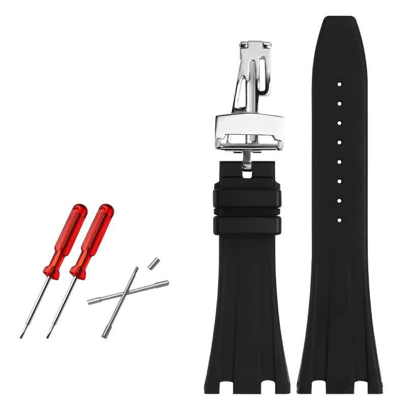 Premium Rubber Watch Strap, 28mm - Men's Sports Watch Band Bracelet