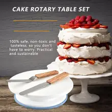6 шт. пластиковая подставка для торта поворотный стол со скребками бытовой нож для теста выпечки DIY инструмент для посуды декоративные аксессуары