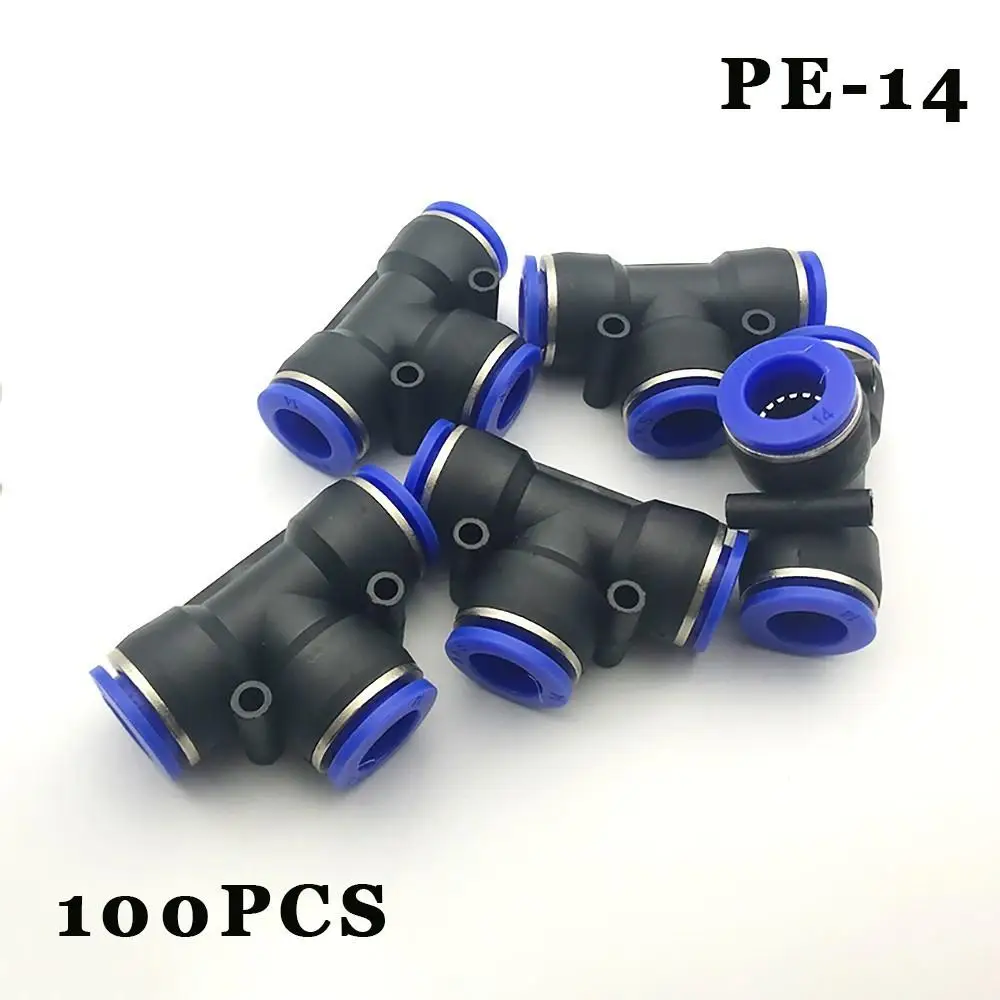 

Free shipping 100pcs/lot Pneumatic connector - quick insert quick nipple fast plug tee - 14 PE plastic nipple.