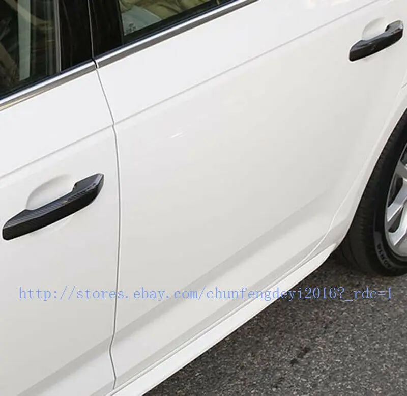 Подходит для Audi A4 B9- 8 шт. Настоящее карбоновое волокно дверные ручки крышки автомобильные аксессуары