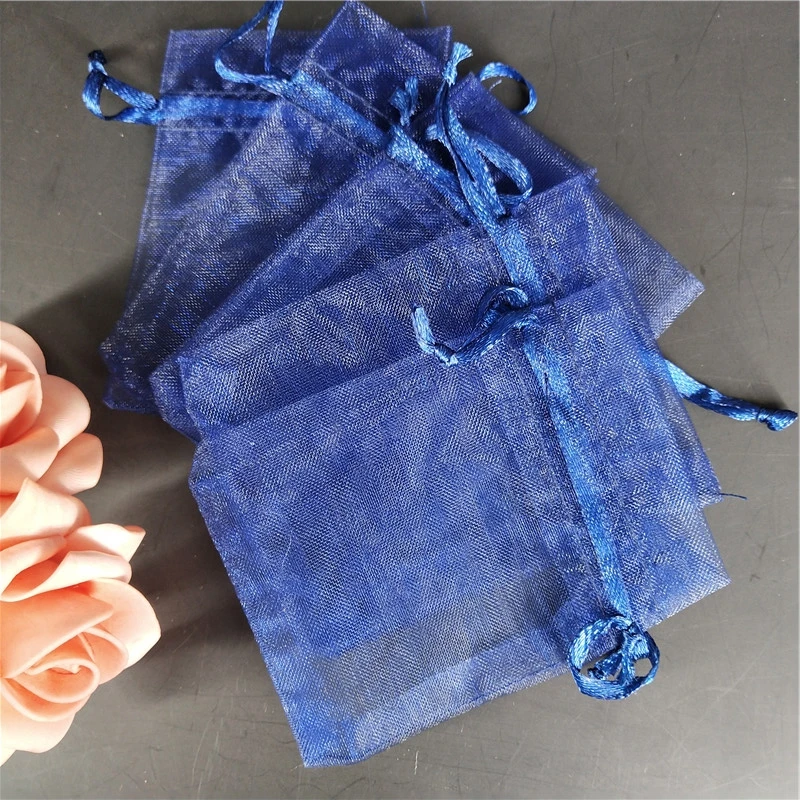 navy blue Свадебные сумки для конфет 30x40 см 50 шт. Упаковка для подарков кошелек; подарочная сумочка в партии из органзы шелковые вечерние украшения 7z - Цвет: navy blue