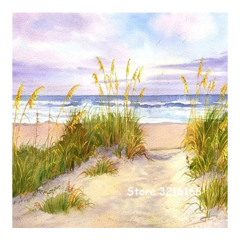 

5D DIY Diamond Painting Full Square/Round Drill "seaside" 5D Diamond Painting Embroidery Cross Stitch gift Home Decor Gift B54