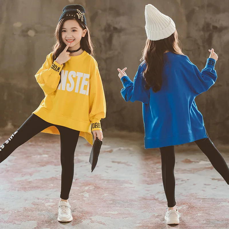 

2019 New Style Spring And Autumn Big Boy Cotton GIRL'S Suit Korean-style Loose-Fit Students Clothes Spring Western Style Hoodie