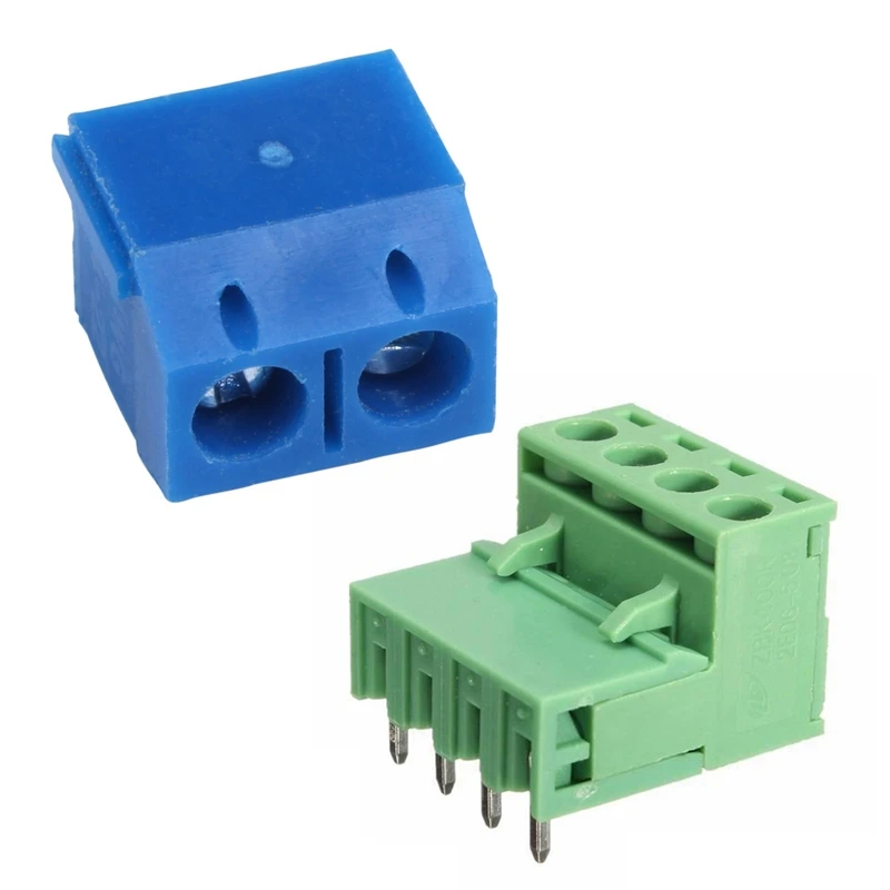 

30Pcs 2 Way 2P PCB Mount Screw Terminal Block Connector 5.08mm Pitch Blue & 10X 2EDG 4Pin 5.08mm Pitch Plug-In Screw Terminal Bl