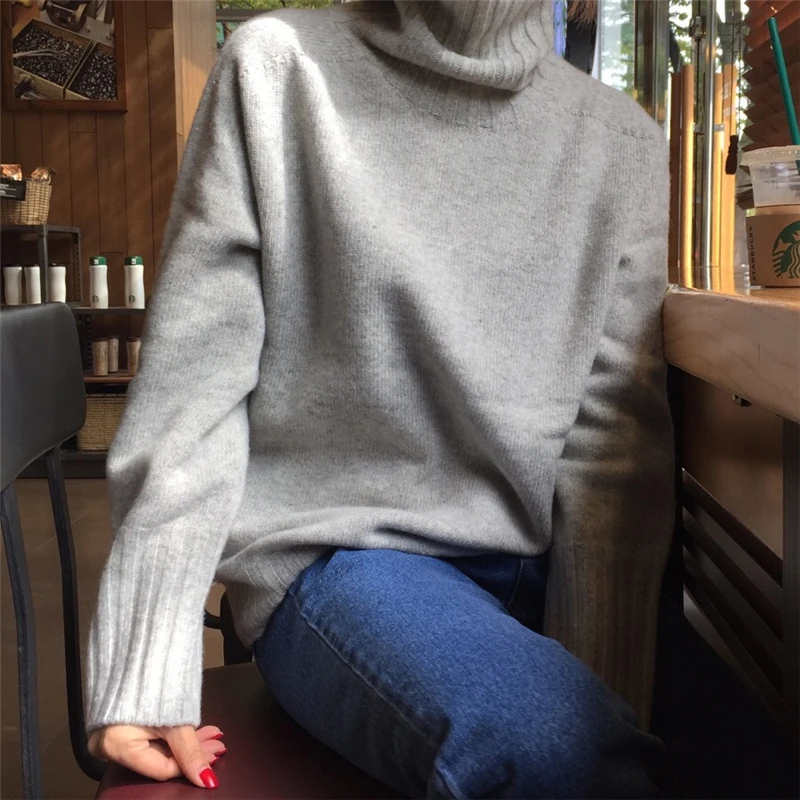 BGTEEVER Winter Turtleneck Long-sleeved Women Sweaters All-match Casual Warm Knitting Pullover Sweaters Female Knit Tops