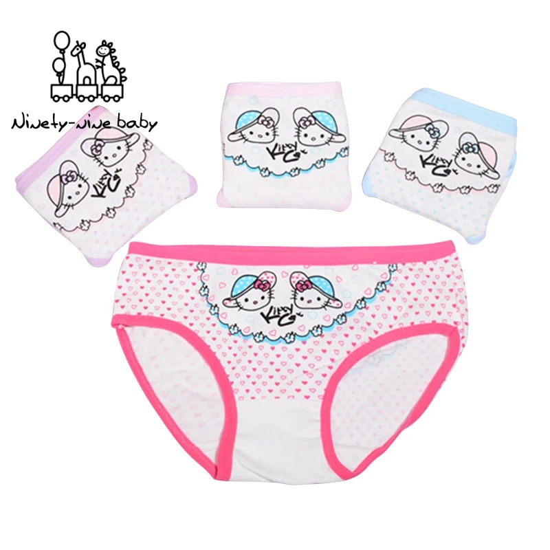4Pcs/Lot Cotton Material Kids Girls Underwear Lovely Princess Cartoon Colors Boxer For Baby Panties Children's Clothing | Мать и
