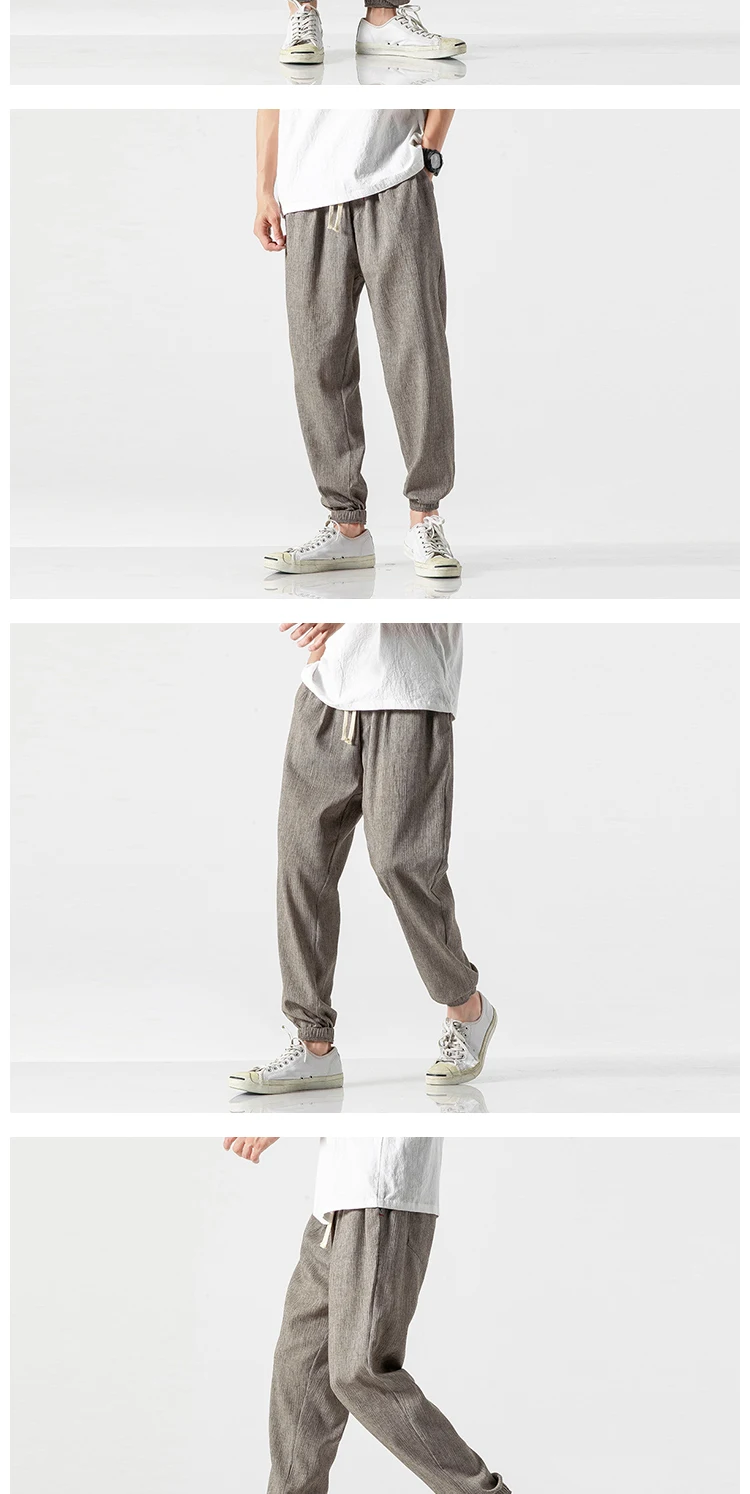 Japanese thin bloomers, linen pants, cotton and linen harem pants men  harajuku fashion  japanese fashion mens hip hop clothing