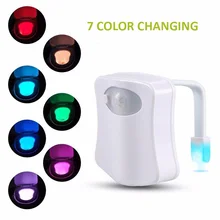 Светодиодный светильник для унитаза с датчиком движения PIR, ночной Светильник для унитаза, аварийный светильник