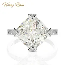 Wong Rain, классическое кольцо из серебра 925 пробы с муассанитом, драгоценным камнем для свадьбы, помолвки, бриллиантами, хорошее ювелирное изделие