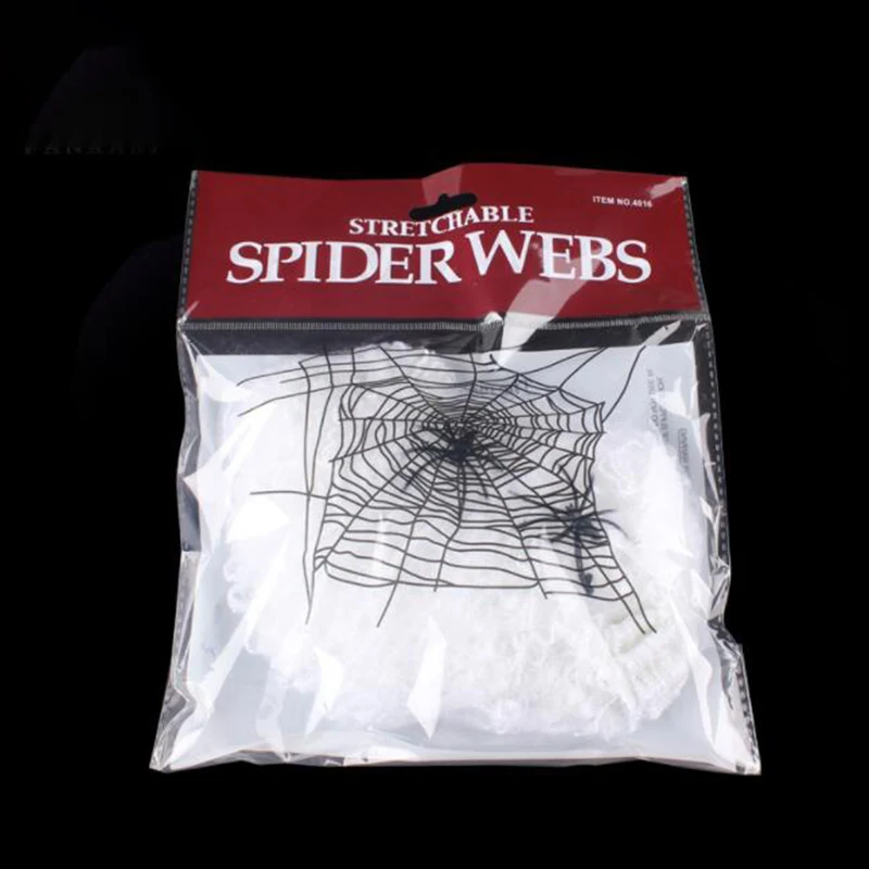 White Хэллоуин паук веб дом с привидениями cobweb-моделирование Новинка химическое волокно 5 цветов Косплей DIY украшения Spooky - Цвет: White