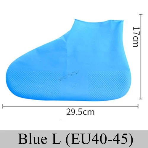 Многоразовое латексное водонепроницаемое покрытие на обувь от дождя противоскользящие резиновые утолщенные дождевые сапоги галоши Противоскользящий защитный изоляционный элемент чехлы - Цвет: Blue L (EU 40-45)