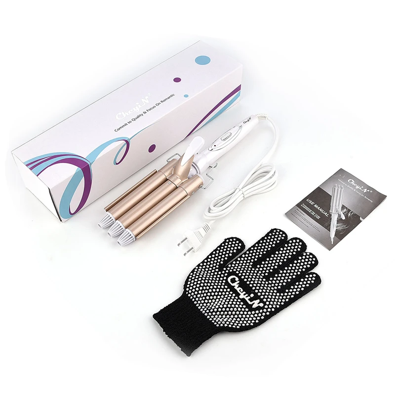 110 240 в Пермь шина титана Автоматическая керамическая бигуди для волос 3 Бочки