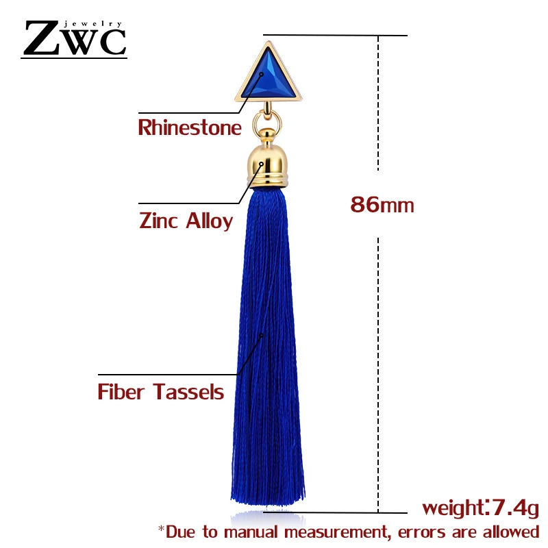 ZWCX модные очаровательные длинные кисточки треугольник Висячие серьги для женщин девочек вечерние винтажные этнические разноцветные Ювелирные серьги в подарок