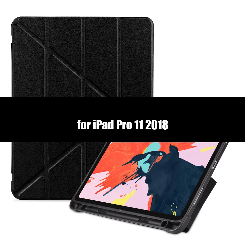 Для iPad Pro 10,5 чехол с карандашом держатель для iPad Air 3 чехол Funda, для iPad 10,2 чехол Pro 11 Air 1 2 9,7 - Цвет: Black-3