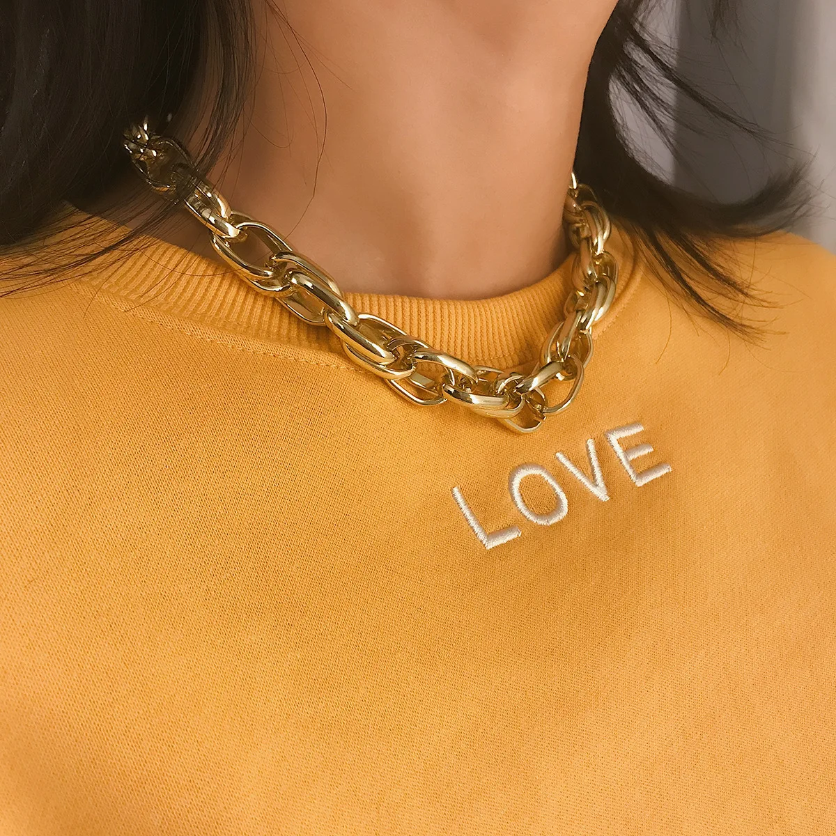 KingDeng ожерелье-чокер женское модное ювелирное изделие панк ретро золотая цепь Готический алюминий хип-хоп подарки скрученные персонализированные Вечерние