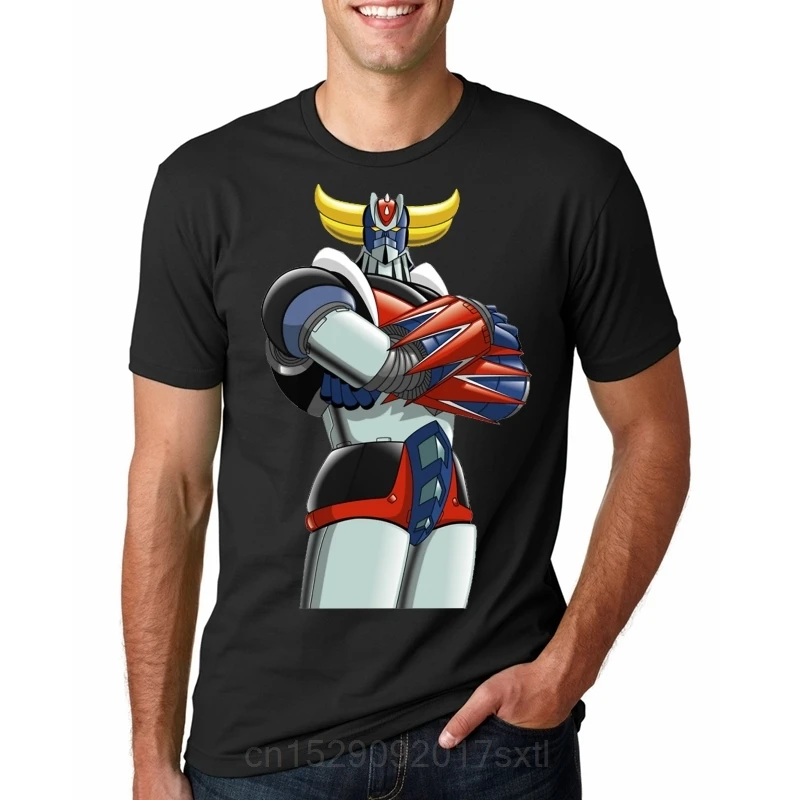 Футболка мужская забавная футболка Goldorak Grendizer UFO Robot Graphic футболка - Цвет: BLACK