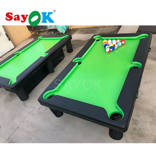 US $1.599.00 09mm PVC Inflatable Pool Table Inflatable Snooker Table with Stand Billiard TableSealed Air
