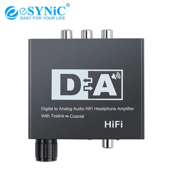 

eSYNiC 192KHz DAC Converter With Volume Control Coaxial Toslink Coaxial Toslink to L/R For Amp Digital to Analog Aduio Adapter