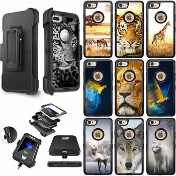 

Wild Animals Lion Wolf Tiger Pattern Cool Full Protection Black ShockProof Armor Hybrid Case Cover For iPhone 7 8 Plus X XS MAX