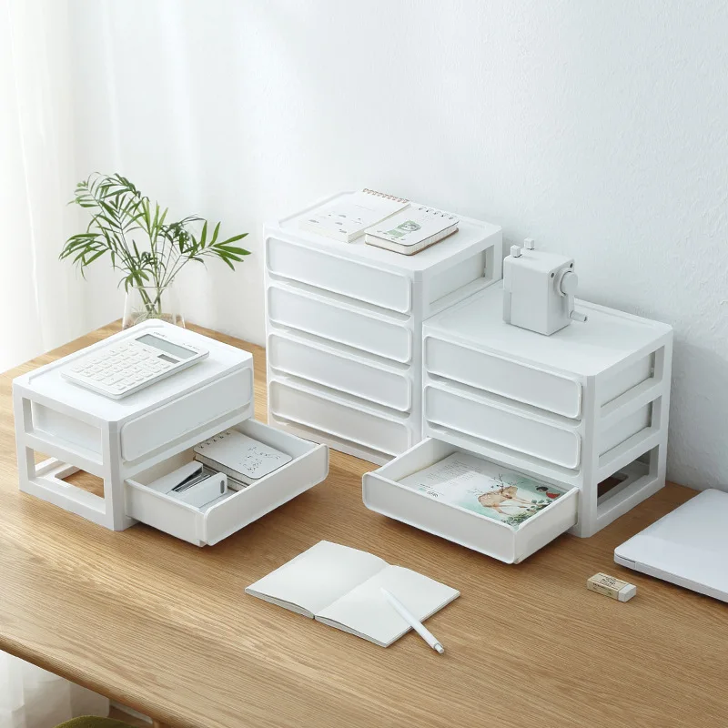 

Simple Style Drawer Storage Box 4-layer Cosmetic Organizer Office Storage Document Paper Sorting Office Supplies Accessories