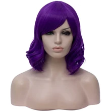 Короткие Косплей фиолетовые парики для женщин кудрявые синтетические белый серый красный парик женщина