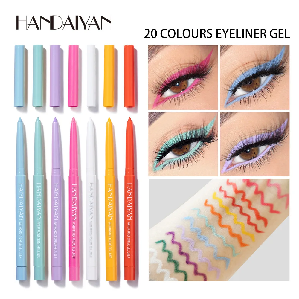 

20 Color Eyeliner Waterproof Creme Gel Liner Easy To Wear Make Up Matte Eye Liner Colorful Neon White Gold Cosmetics Pen Set